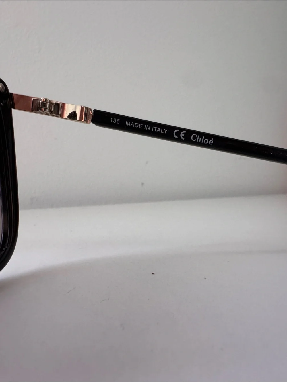 Chloé Black Sunglasses with Gold Trim
